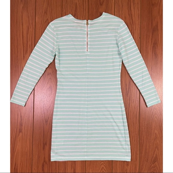 Sail To Sable Long Sleeve Crew Neck Striped Dress Mint & White Size XS - Picture 7 of 8